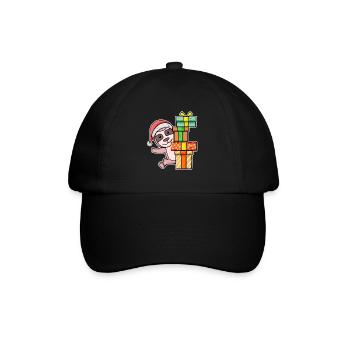 Christmas Sloth with gifts - Baseball Cap - black/black - Front