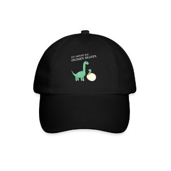 Geschenkidee zur Geburt großer Bruder - Baseballkappe - Schwarz/Schwarz - Vorne