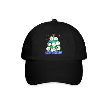 Tannenbaum Snowmies Schneemann - Baseballkappe - Schwarz/Schwarz - Vorne