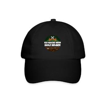 Ich mache mein Holz selber Kettensäge überkreuzt - Baseballkappe - Schwarz/Schwarz - Vorne