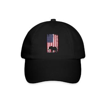 Elephant Lover American Flag Africa Save Elephants - Baseballkappe - Schwarz/Schwarz - Vorne