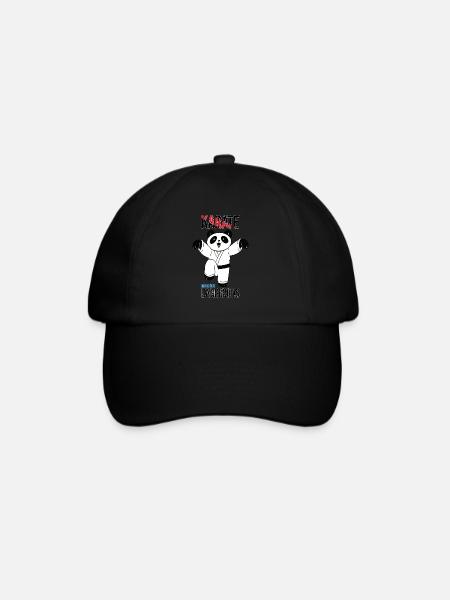 Niedlicher, aber gefährlicher Karate-Panda - Baseballkappe - Schwarz/Schwarz