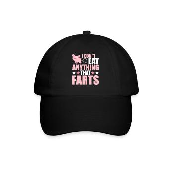 Ich Esse Nichts Was Furzt - Lustig Vegan - Baseballkappe - Schwarz/Schwarz - Vorne
