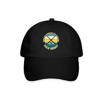 Bâton de hockey sur gazon rétro - Casquette classique - noir/noir - Devant