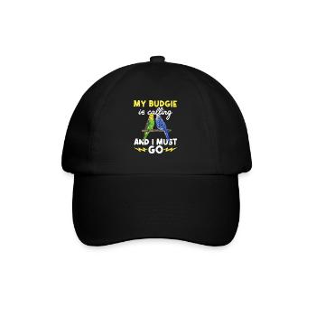 Budgerigar Parakeet Bird Pet Gift - Baseball Cap - black/black - Front