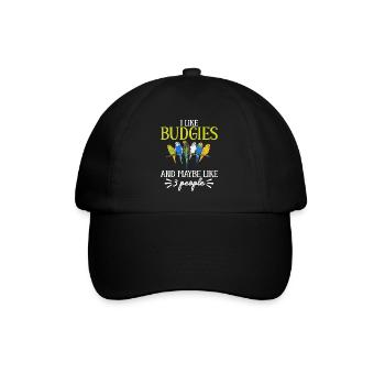 Budgerigar Parakeet Bird Pet Gift - Baseball Cap - black/black - Front