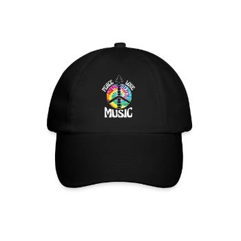 peace love music music is all i need - Baseball Cap - black/black - Front