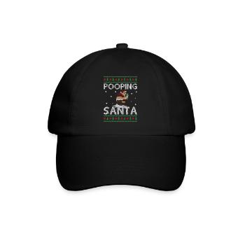 Caca Père Noël dans la cheminée - Noël moche - Casquette classique - noir/noir - Devant
