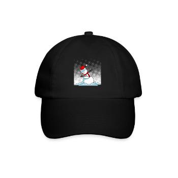 Dabbing Snowman - Baseball Cap - black/black - Front