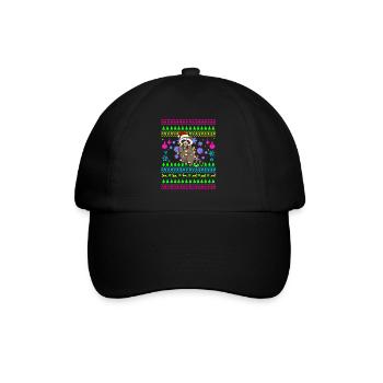 Funny Christmas Outfit Ugly Christmas Raccoon - Baseball Cap - black/black - Front