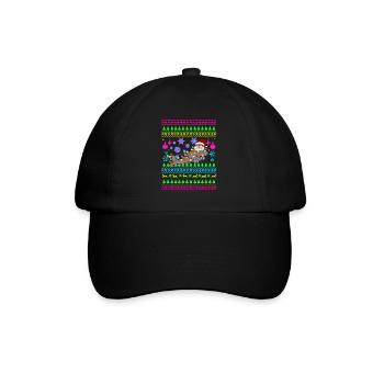 Funny Christmas Outfit Ugly Christmas Otter - Baseball Cap - black/black - Front