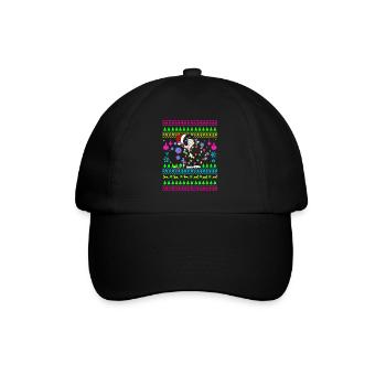 Funny Christmas Outfit Ugly Christmas Cat - Baseball Cap - black/black - Front