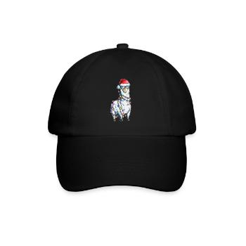Alpaga Christmas Zoo Lama avec des guirlandes lumineuses - Casquette classique - noir/noir - Devant