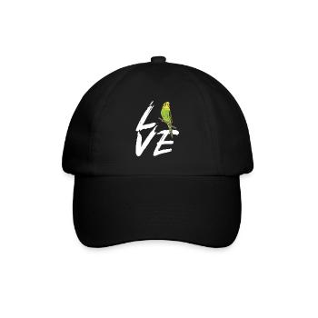 Wellensittich Sittich Vogel Haustier Geschenk - Baseballkappe - Schwarz/Schwarz - Vorne