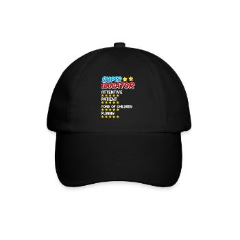 Definition eines Super Erzieher - Baseballkappe - Schwarz/Schwarz - Vorne