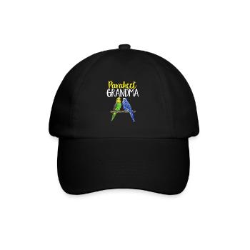 Wellensittich Sittich Vogel Haustier Geschenk - Baseballkappe - Schwarz/Schwarz - Vorne