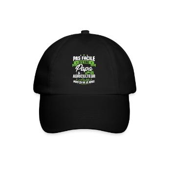 Pas facile d'être papa et agriculteur - Casquette classique - noir/noir - Devant