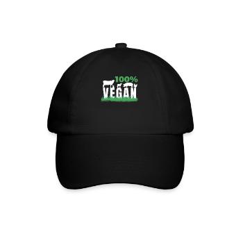 Veggie-Liebhaber-veganes Geschenk - Baseballkappe - Schwarz/Schwarz - Vorne