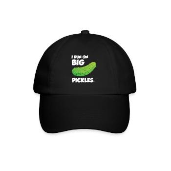 I Run On Big Pickles - Baseballkappe - Schwarz/Schwarz - Vorne