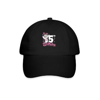 5th Birthday Kids Unicorn Toodler Five - Baseball Cap - black/black - Front