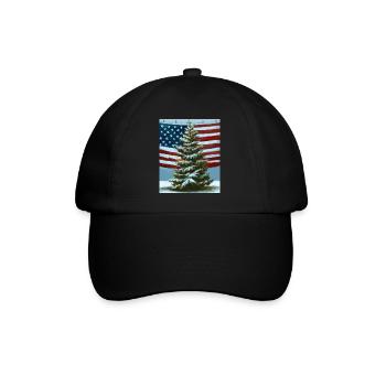 American Christmas Christmas Tree with US - Baseball Cap - black/black - Front