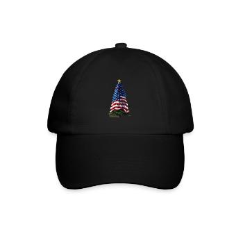 American Christmas Christmas Tree with US - Baseball Cap - black/black - Front