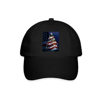 American Christmas Christmas Tree with US - Baseball Cap - black/black - Front