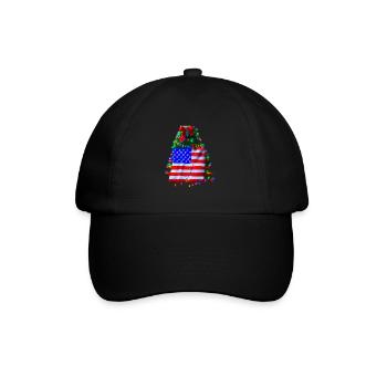 American Christmas Christmas Tree with US - Baseball Cap - black/black - Front
