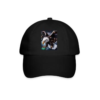 American Christmas White-tailed Eagle with - Baseball Cap - black/black - Front