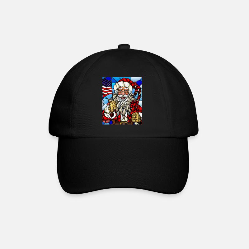 Amerikanisches Weihnachten Weihnachtsmann - Baseballkappe - Schwarz/Schwarz