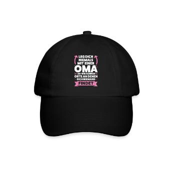 Oma Großmutter Großmütter Geschenk - Baseballkappe - Schwarz/Schwarz - Vorne