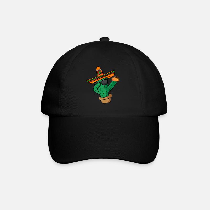 Dabbing Cactus Mexican Fiesta Taco Cinco De Mayo - Baseballkappe - Schwarz/Schwarz