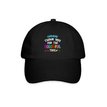Vielen Dank für die bunte Zeit Danke Tagesmutter - Baseballkappe - Schwarz/Schwarz - Vorne