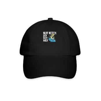 Angler Geschenkidee Hobby Angeln - Baseballkappe - Schwarz/Schwarz - Vorne