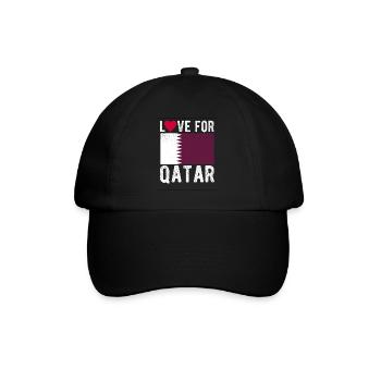 Qatar Flag - Baseball Cap - black/black - Front