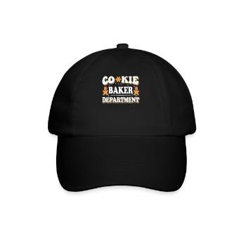 Сookie Baker Abteilung Koch Chef Weihnachtsmagie - Baseballkappe - Schwarz/Schwarz - Vorne