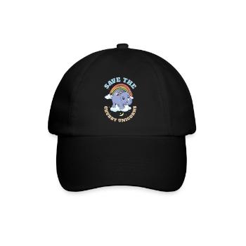 Save The Chubby Unicorns Cute Rhinoceros - Baseballkappe - Schwarz/Schwarz - Vorne
