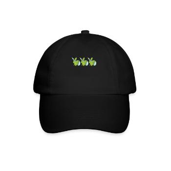 Earth Day Cute Rabbit loves Planet World - Baseballkappe - Schwarz/Schwarz - Vorne