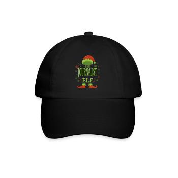 Journalist Weihnachtself - Baseballkappe - Schwarz/Schwarz - Vorne