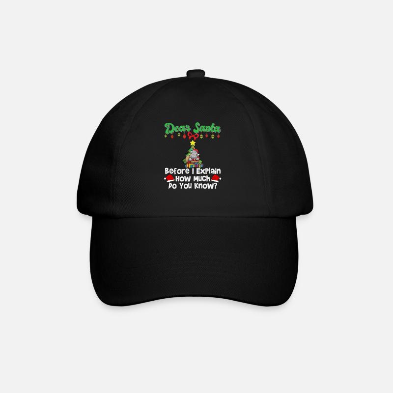 Dear Santa Before I Explain How Much Do You Know - Baseball Cap - black/black