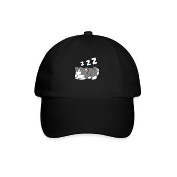 Dormant Husky Dog Husky Pajama Mignon Sibérien - Casquette classique - noir/noir - Devant