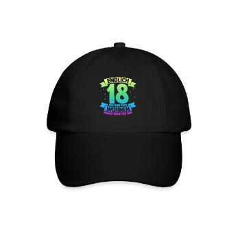 Endlich 18 Aber Meine Eltern Wohnen Immer Noch Bei - Baseballkappe - Schwarz/Schwarz - Vorne