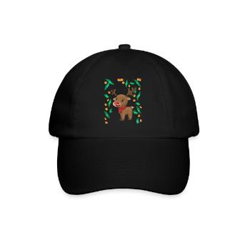 Pluie d’argent de Noël de renne - Casquette classique - noir/noir - Devant