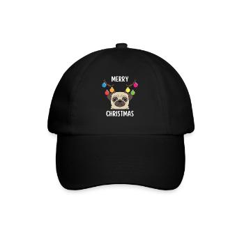 Merry Christmas Lustiges Weihnachtsshirt - Baseballkappe - Schwarz/Schwarz - Vorne