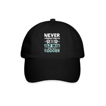 Ne jamais sous-estimer un vieil homme qui joue au football - Casquette classique - noir/noir - Devant