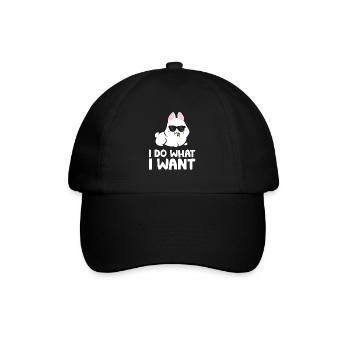 Lapin Je fais ce que je veux Lapin mignon - Casquette classique - noir/noir - Devant