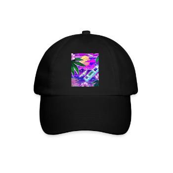 Synthwave Sun Hawaii Vaporwave Esthétique - Casquette classique - noir/noir - Devant