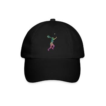 Tennisspieler Positionen Bälle Schläger Sport - Baseballkappe - Schwarz/Schwarz - Vorne