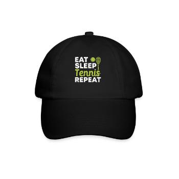 Manger du tennis endormi Répéter des sports amusants - Casquette classique - noir/noir - Devant