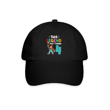 Bigfoot Party Supplies This Legend Just Turned 4 - Baseball Cap - black/black - Front